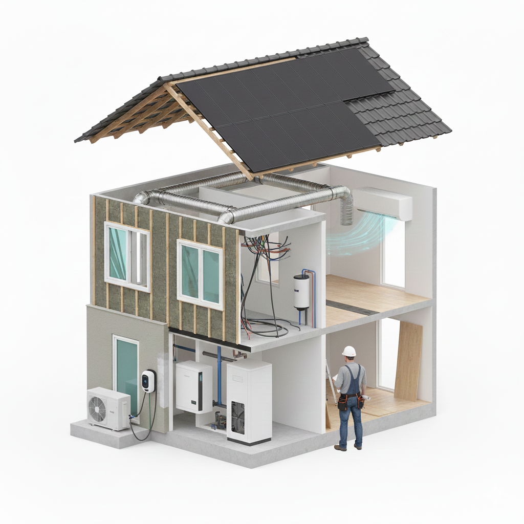 Illustratie van renovatiefases